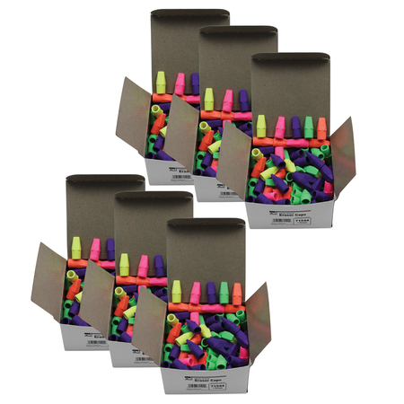 CHARLES LEONARD Pencil Eraser Caps, Latex Free, Assorted Colors, 144 Per Box, PK6 71544